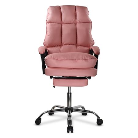 Silla de Oficina Keyra - Acolchado y Reposapiés Silla de Oficina Presidencial Keyra Reclinable 155° – Rosada